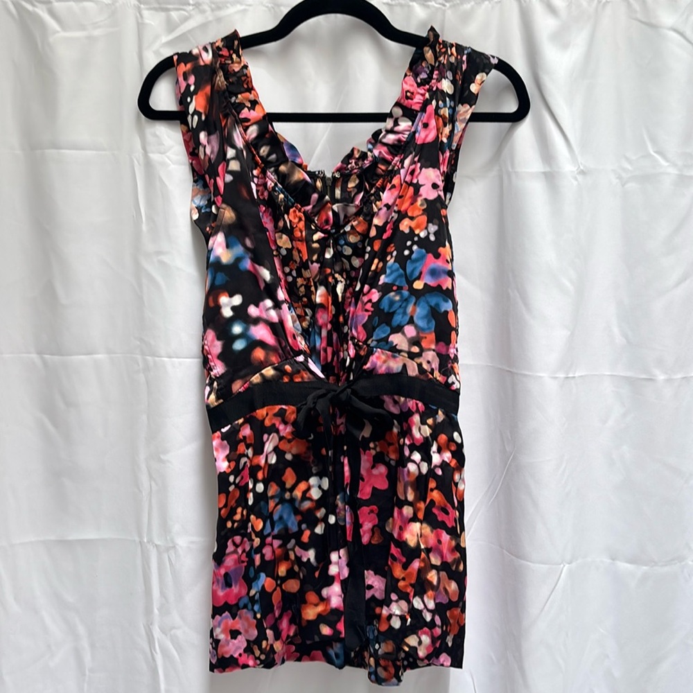 Plenty by Tracy Reese‎ Silk Black Floral Top